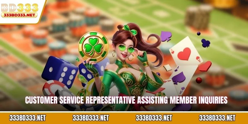 Customer service representative assisting member inquiries professionally