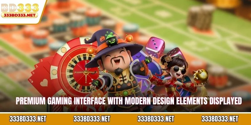 Premium gaming interface with modern design elements displayed