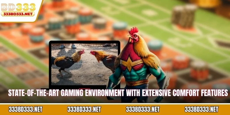 State-of-the-art gaming environment with extensive comfort features