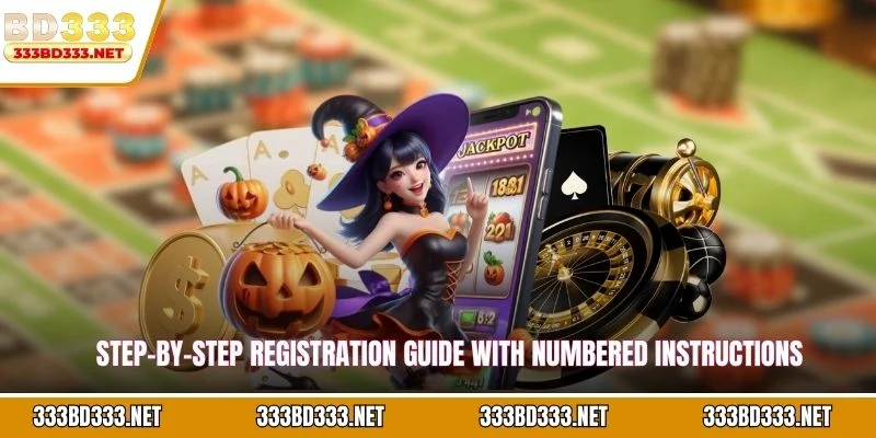 Step-by-step registration guide with numbered instructions
